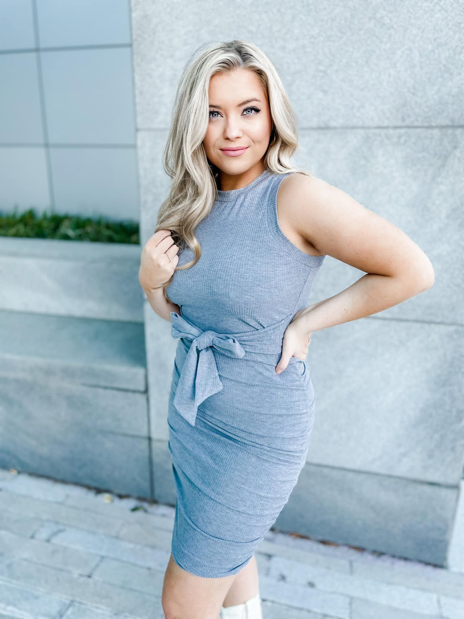 Women's Grey Wrap Dress